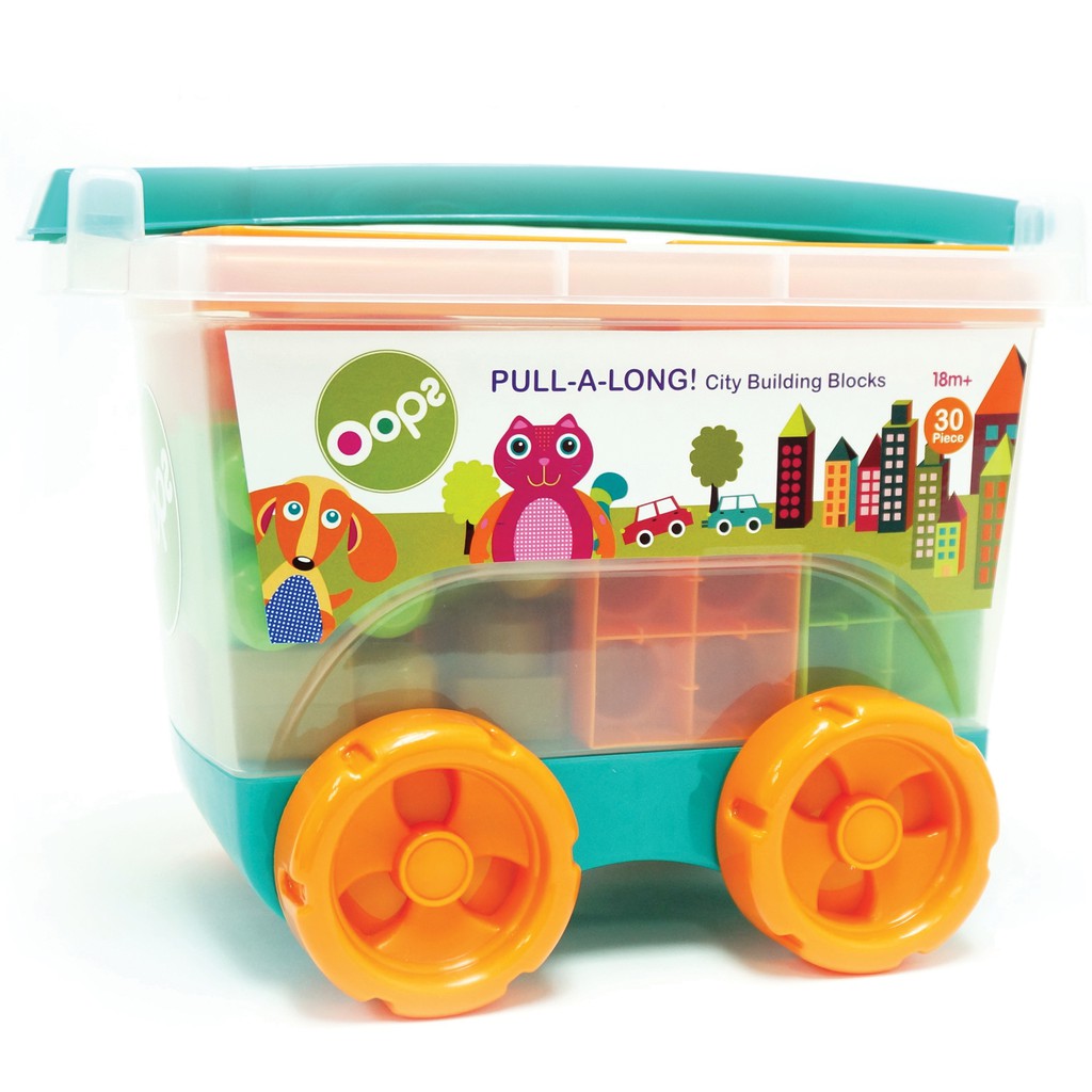 Oops Pull a Long Building Block / Mainan Bayi Anak Impor Premium Import