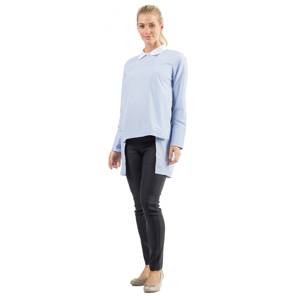 Bove Long Sleeves Dawn Hi Lo Shirt Top Blue / Baju Menyusui Impor