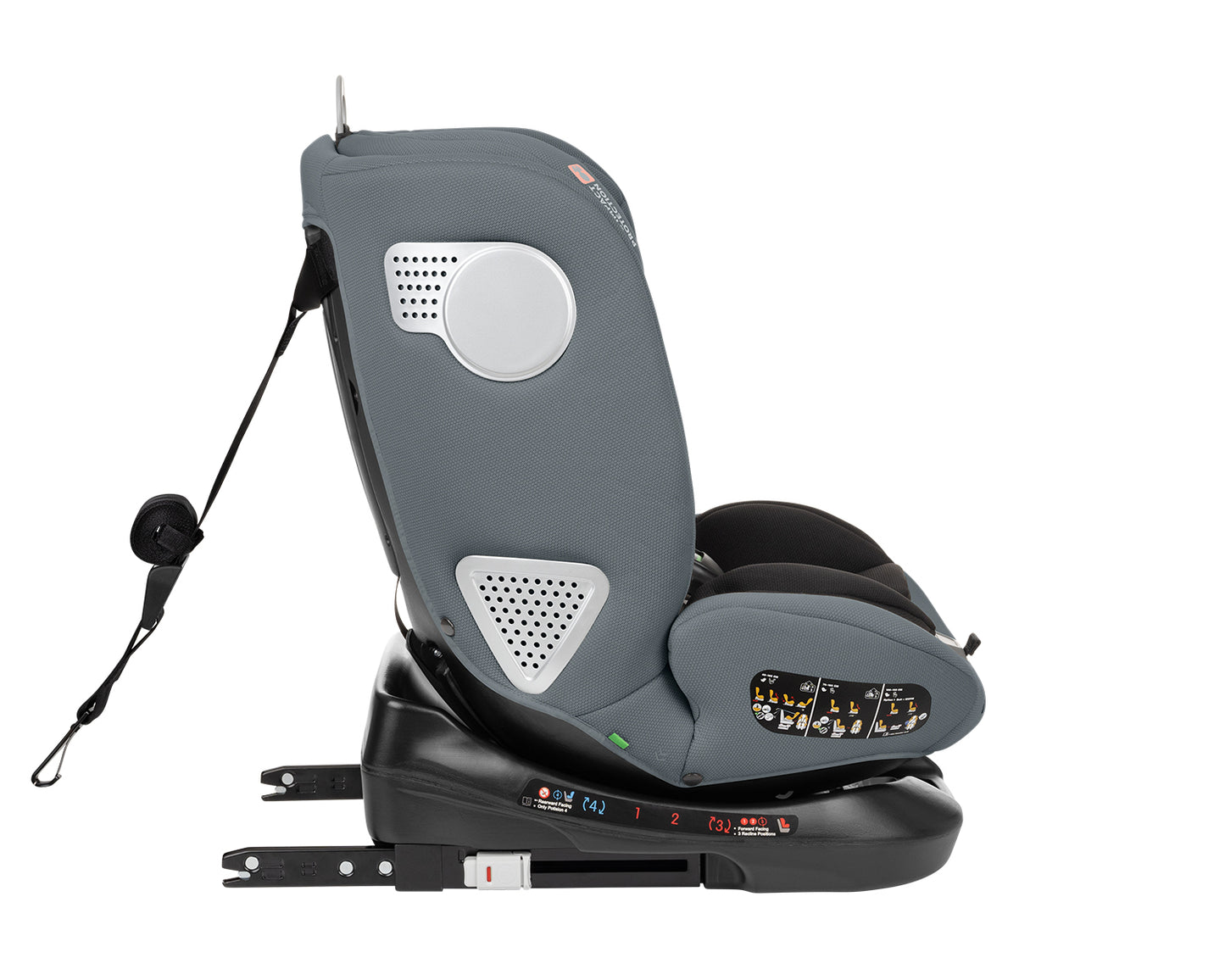 Kikkaboo Car Seat 40-150 sm i-Moove 2 i-SIZE Black / Dark Grey