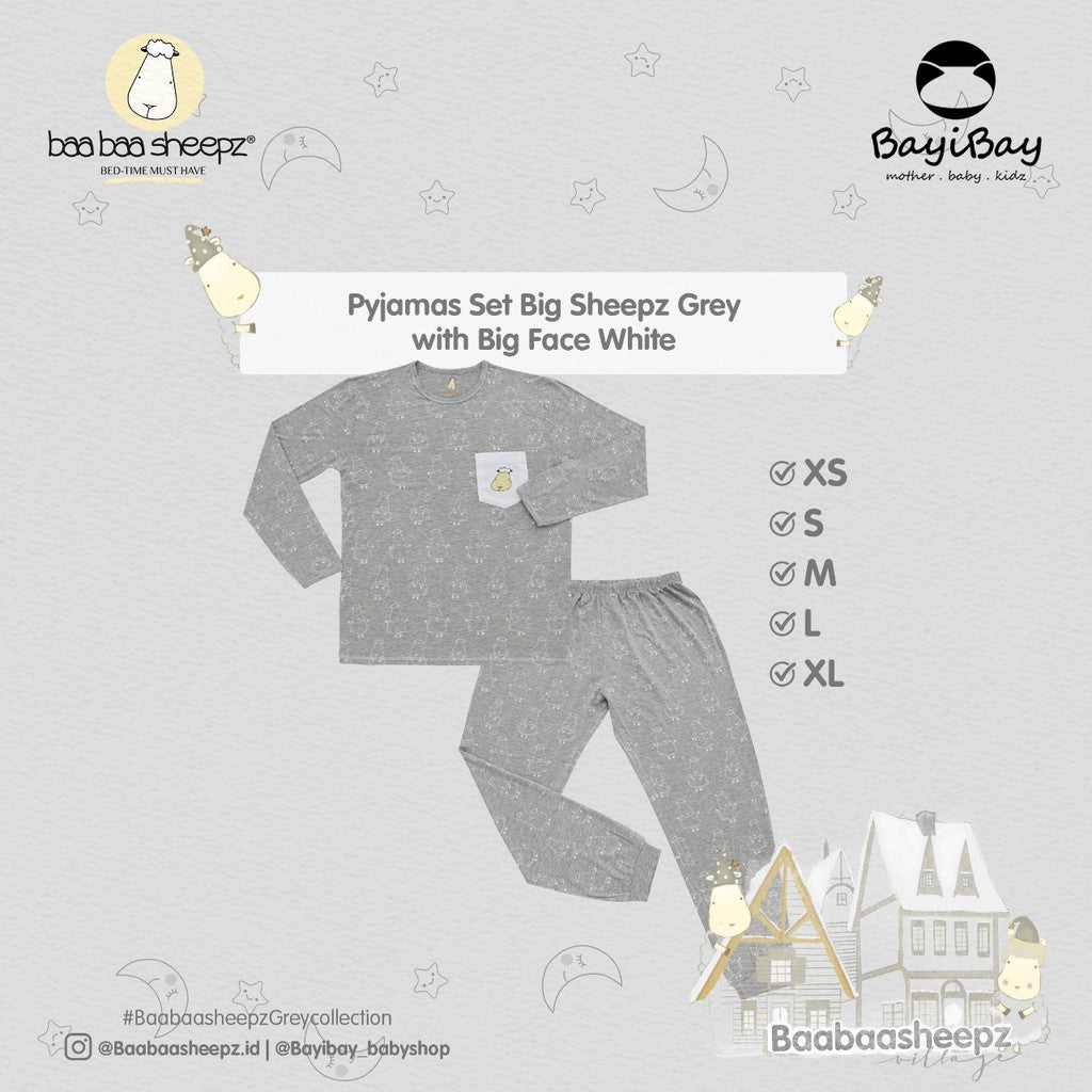 Pyjamas Set Big Sheepz Grey Pocket Baa Baa Sheepz / Pyjamas Dewasa