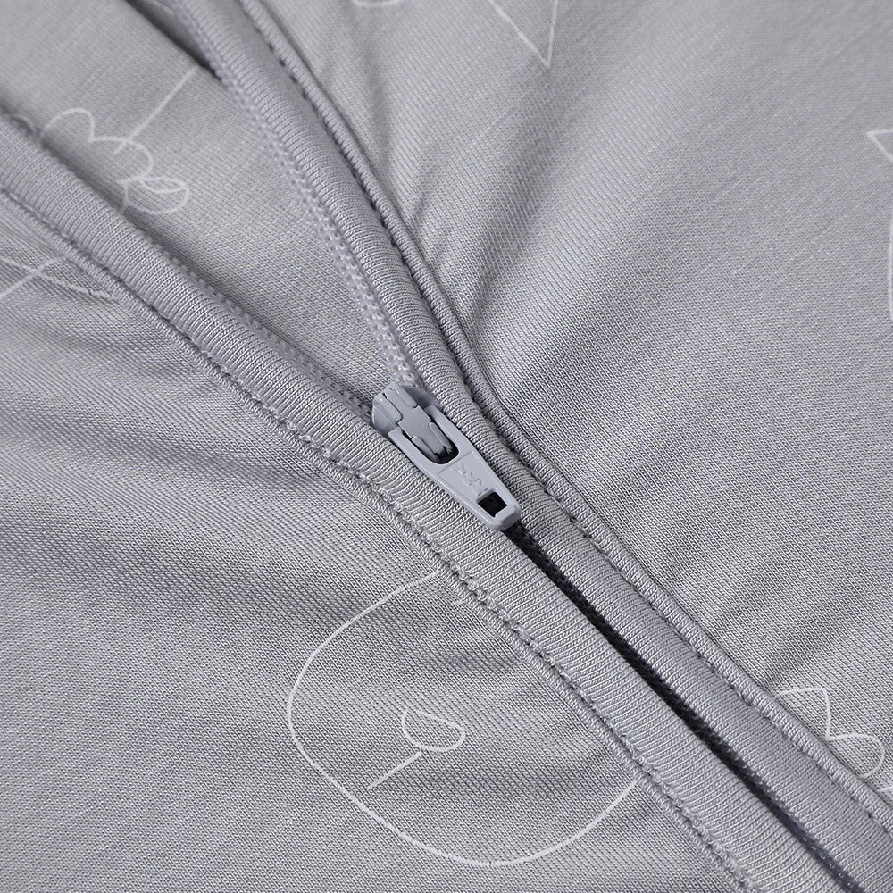Baabaasheepz Romper Zip Cute Big Star & Head Grey / Romper Resleting - 0-6 BULAN