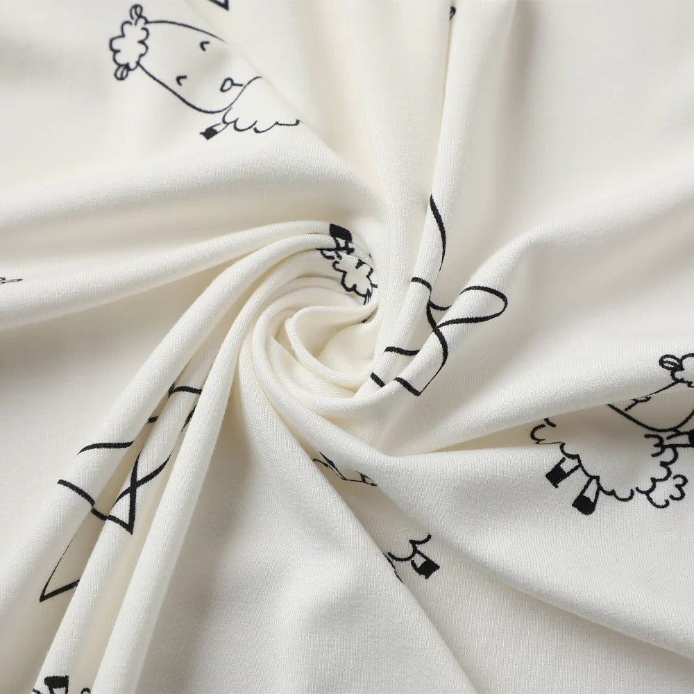 Baabaasheepz Wearable Blanket Zip Cute Big Star & Sheepz White - 0-6 BULAN