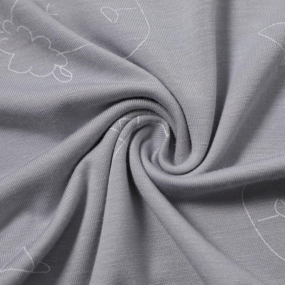 Romper Short Sleeve Cute Big Star & Head Grey / Romper Pendek Anak - 0-6 BULAN