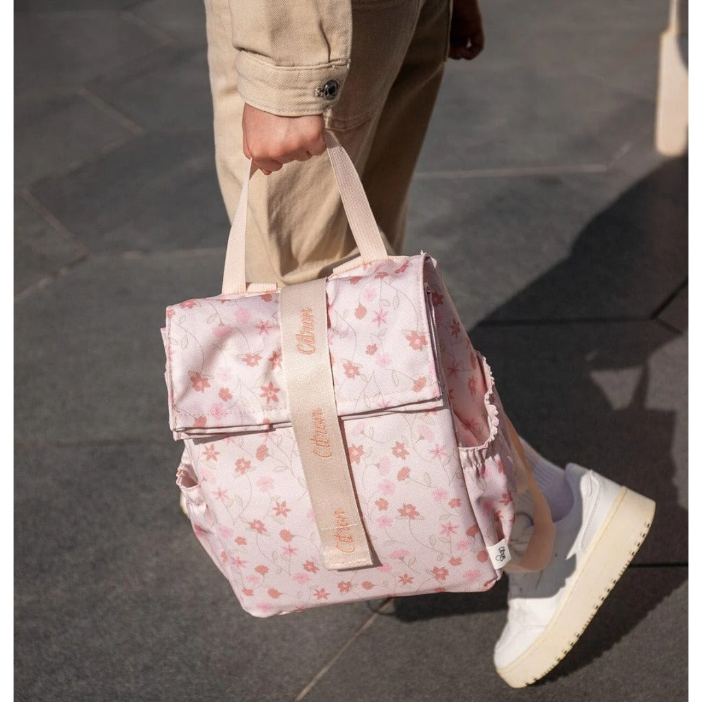 Citron Insulated Roll-up Lunch Bag - Blush pink