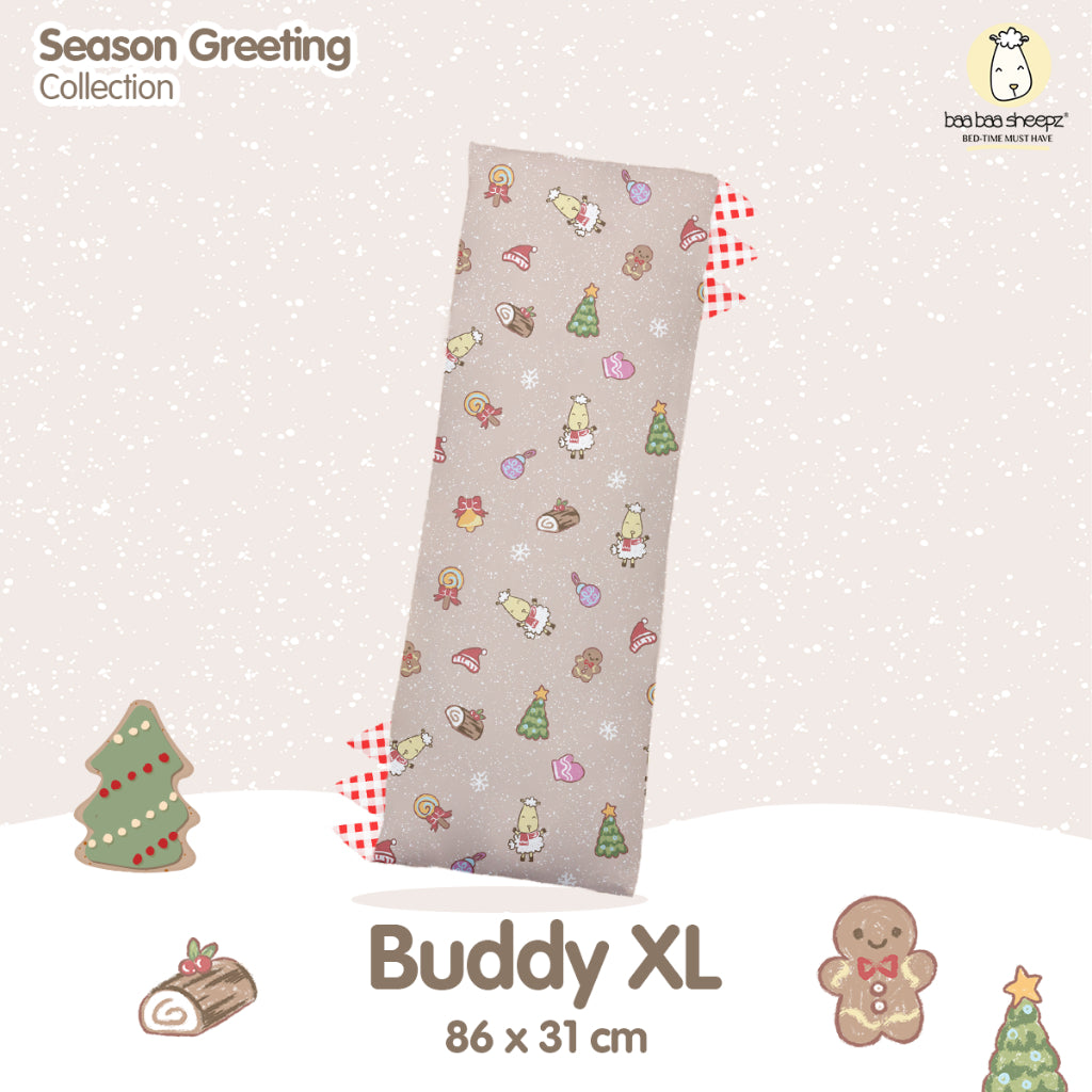 Baabaasheepz Bedtime Buddy Christmas 2 Beige with Checkers tag Red (S/M/L/XL)