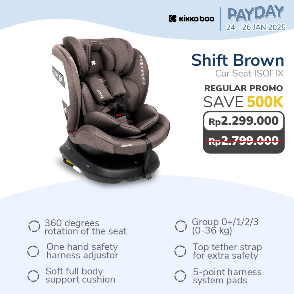 Kikkaboo Car seat 0-1-2-3 (0-36 kg) Shift ISOFIX Brown