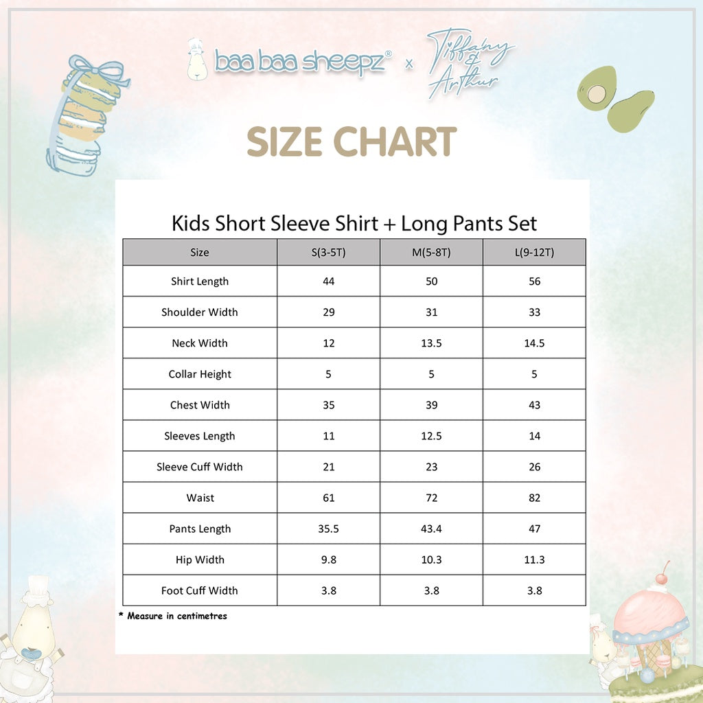 Baa Baa Sheepz x Tiffany - Kids Short Sleeve Shirt + Long Pant Chef Baa Baa