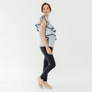 DAVINA OFF SHOULDER PEPLUM TOP BLUE