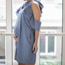 COLD SHOULDER DEBBIE DRESS BLUE