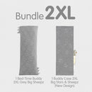 BED-TIME BUDDY 2XL GREY + CASE 2XL GREY BUNDLING / BANTAL BAABAASHEEPZ