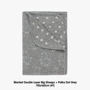 DOUBLE BLANKET Big Sheepz / Grey + Polka Dot Grey Kids