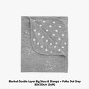 DOUBLE BLANKET Big Star & Sheepz / Grey + Polka Dot Grey / 0-36M