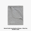 DOUBLE BLANKET Big Star & Sheepz / Grey + Stripe Grey