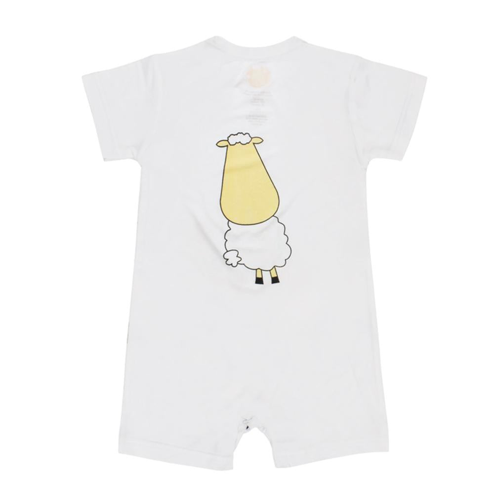 Baabaasheepz Bamboo Romper Short Sleeve White / Romper Pendek Anak Baabaasheepz