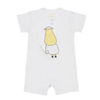 Baabaasheepz Bamboo Romper Short Sleeve White / Romper Pendek Anak Baabaasheepz