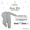 Baabaasheepz Bamboo Romper Zip Grey / Romper Anak Resleting Baabaasheepz