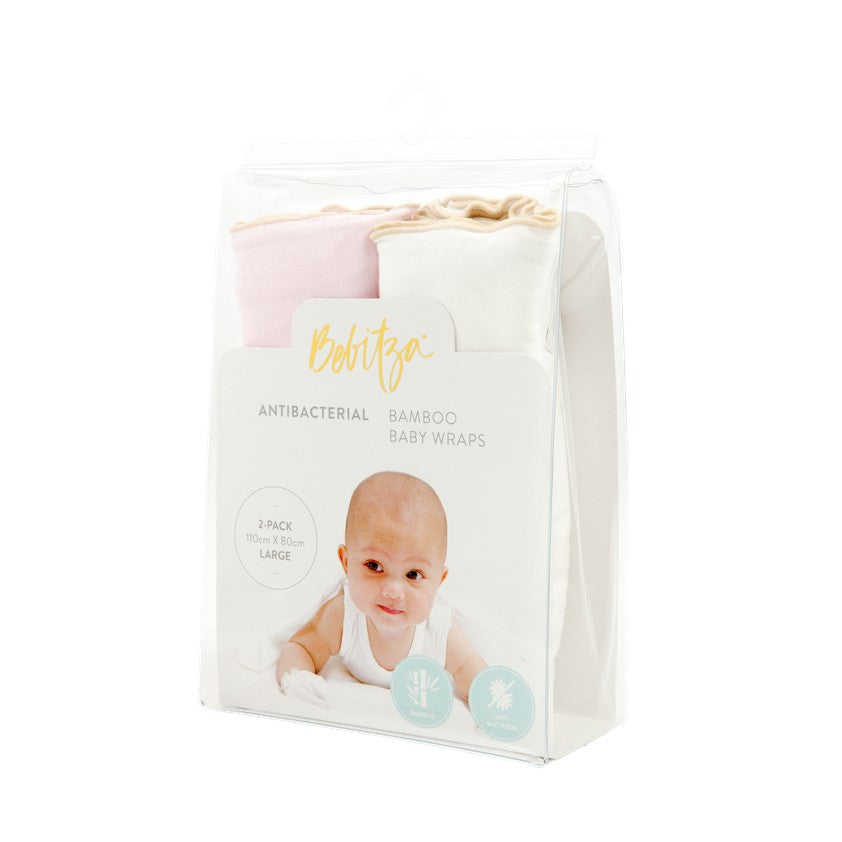Bebitza 2 pack Bamboo Baby Wrap - Cream Pink / Bedongan Bayi Import