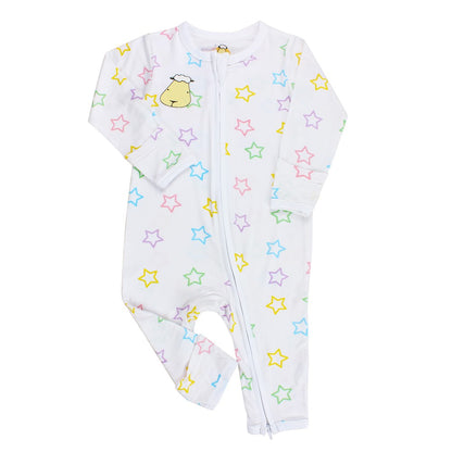Romper Zipper White Baabaasheepz  / Romper Bayi Resleting Baabaasheepz