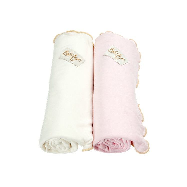 Bebitza 2 pack Bamboo Baby Wrap - Cream Pink / Bedongan Bayi Import