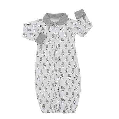 Convertible Gown & Romper  White Baa Baa Sheepz / Romper 2 in 1 Anak Bamboo Cotton Baa Baa Sheepz