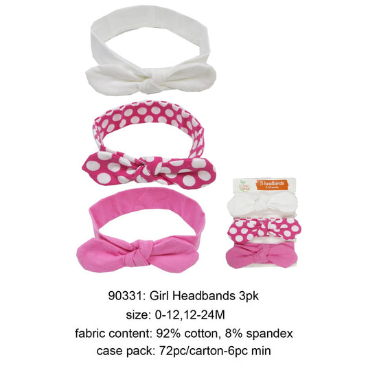 Luvable Friends Girl Headbands 3pk / Bandana Perempuan