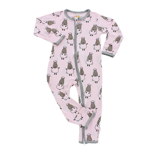 Romper Zip Pink Big Sheepz / Romper Resleting Baby Baabaasheepz