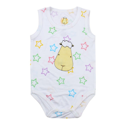 Romper Sleeveless Onesie Colourful Star White / Romper Onesie Baabaasheepz