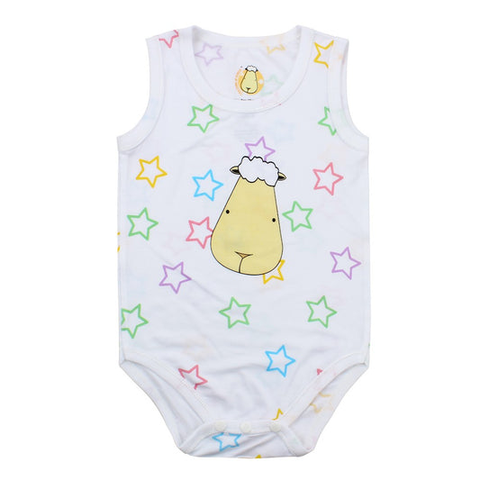 Romper Sleeveless Onesie Colourful Star White / Romper Onesie Baabaasheepz