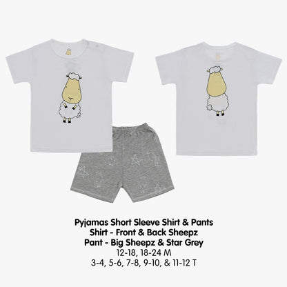 Pyjamas SS Front Back Sheepz Kids Baa Baa Sheepz / Pyjamas Anak