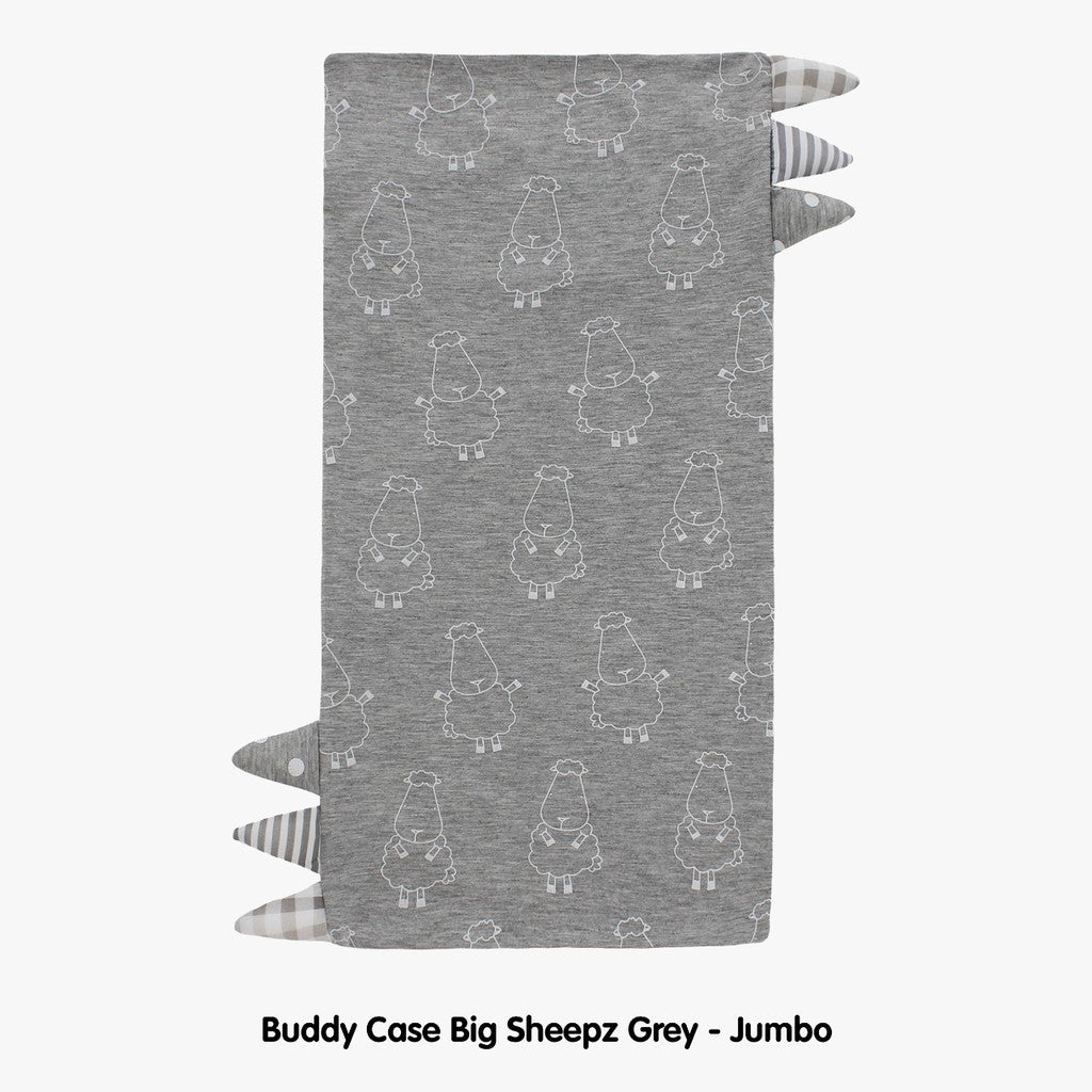 BedTime Buddy Case Jumbo Grey Baa Baa Sheepz / Sarung Bantal Jumbo Baa Baa Sheepz