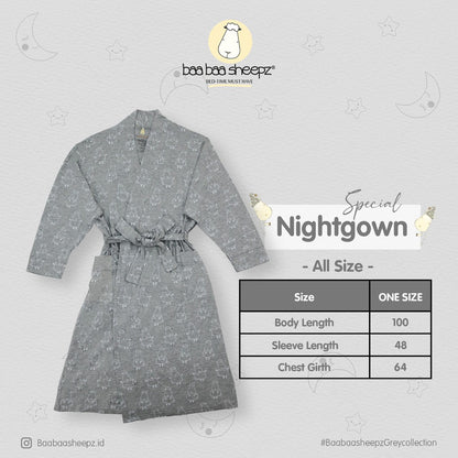 Nightgown Grey Baa Baa Sheepz / Kimono / Outer Baa Baa Sheepz