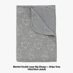 Double Layer Blanket Grey Adult 140x210CM Baa Baa Sheepz / Selimut Dewasa Baa Baa Sheepz