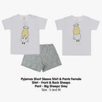 Pyjamas Set Front Back Sheepz White Baa Baa Sheepz / Pyjamas Dewasa Baa Baa Sheepz