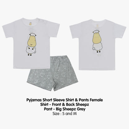 Pyjamas Set Front Back Sheepz White Baa Baa Sheepz / Pyjamas Dewasa Baa Baa Sheepz