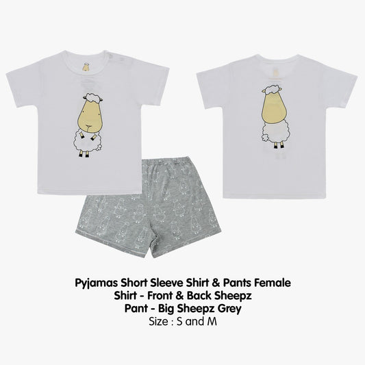 Pyjamas Set Front Back Sheepz White Baa Baa Sheepz / Pyjamas Dewasa Baa Baa Sheepz