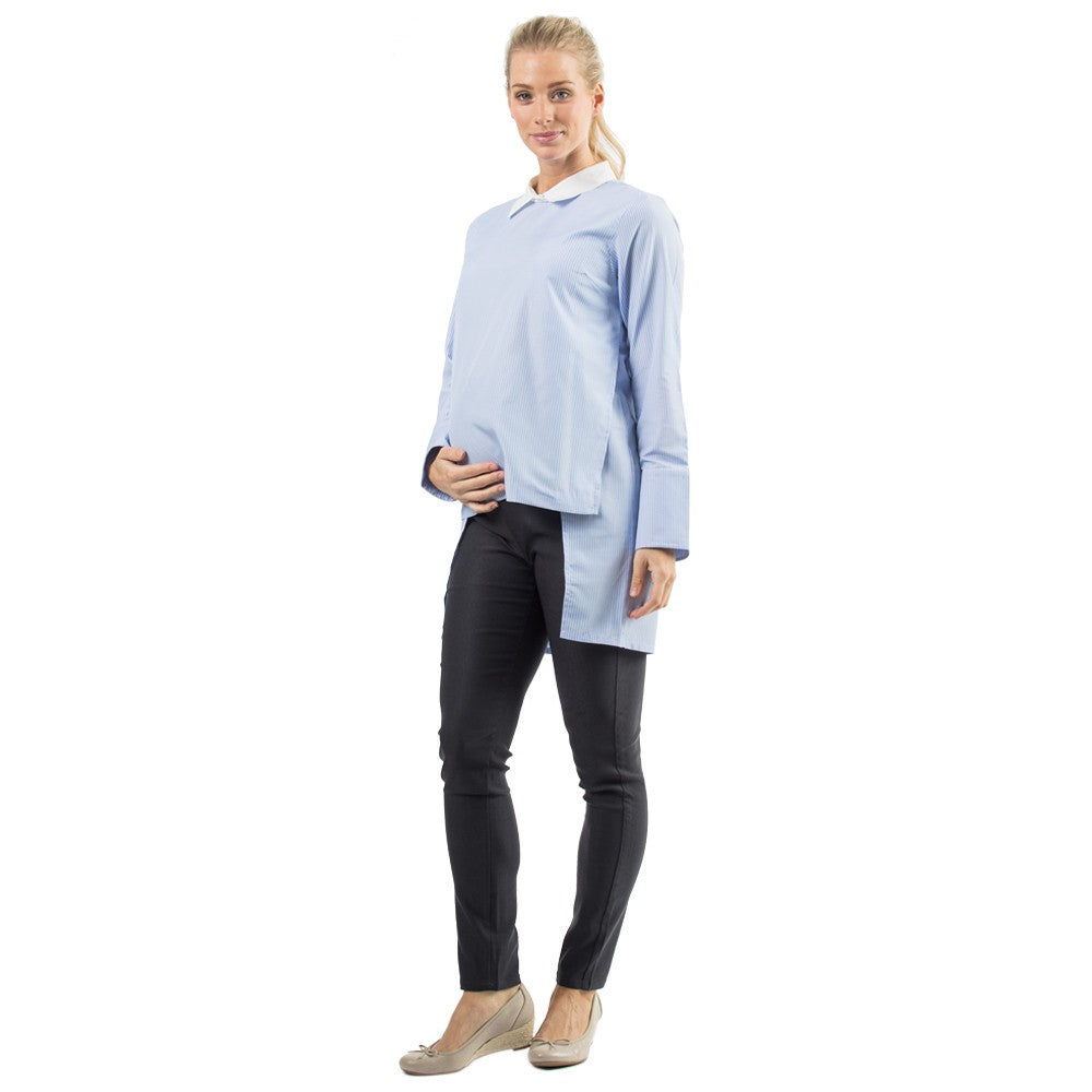 Bove Long Sleeves Dawn Hi Lo Shirt Top Blue / Baju Menyusui Impor