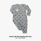 Baabaasheepz Bamboo Romper Side Snap Grey / Romper Kancing Kanan Anak Baabaasheepz