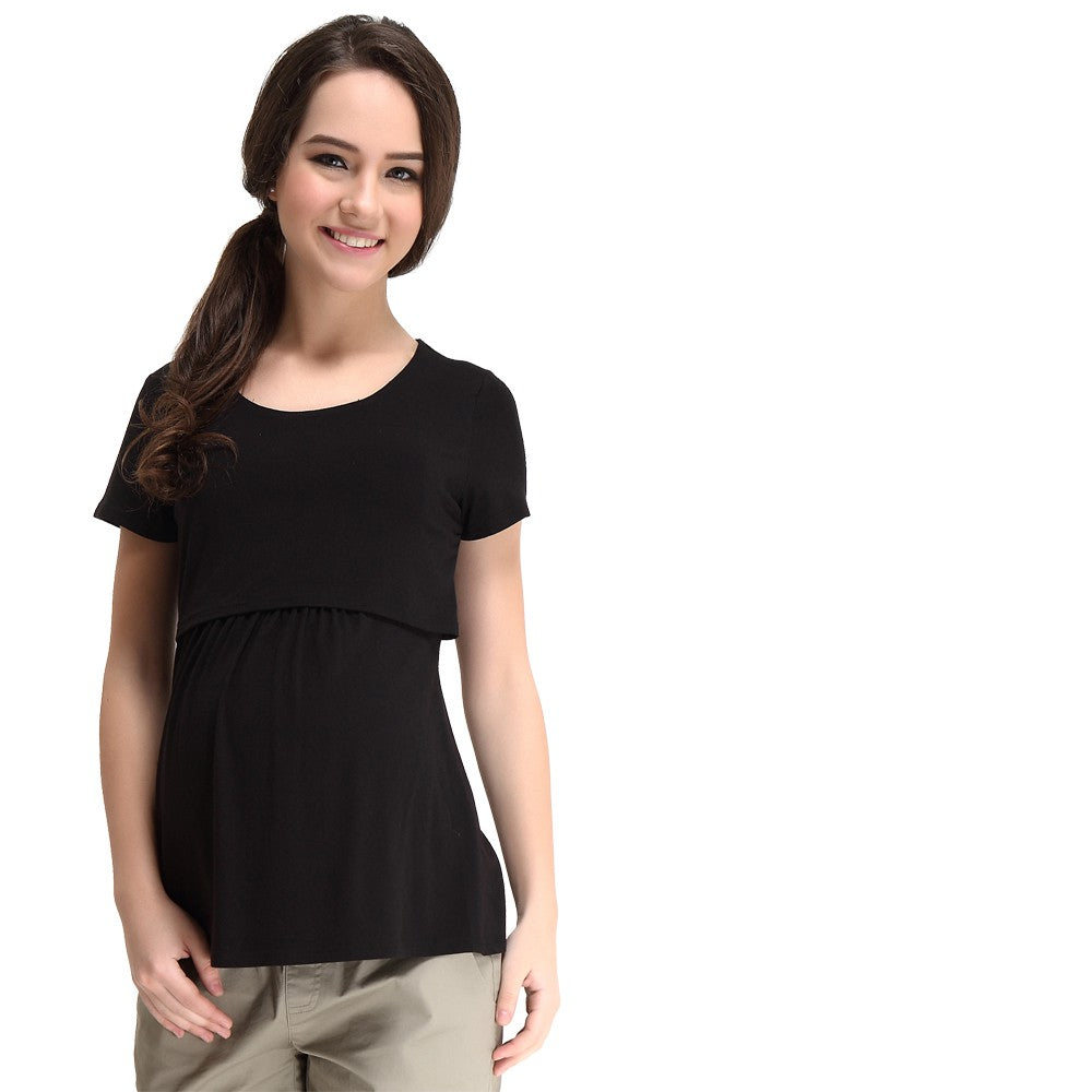 Spring Maternity Aggie Empire Top Black / Baju Hamil Impor