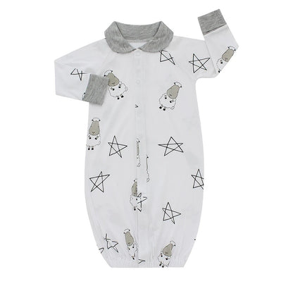 Convertible Gown & Romper  White Baa Baa Sheepz / Romper 2 in 1 Anak Bamboo Cotton Baa Baa Sheepz