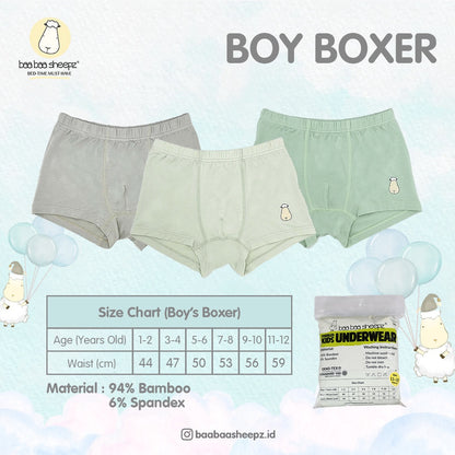 UNDERWEAR BOY BOXER FOR KIDS BAABAASHEEPZ / CELANA DALAM ANAK