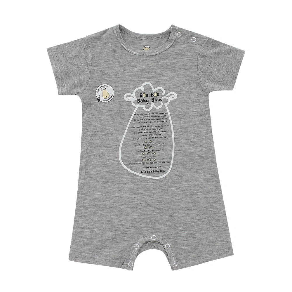 SPECIAL EDITION - Romper Short Sleeve Baa Baa Sheepz Grey / Romper Anak Baa Baa Sheepz