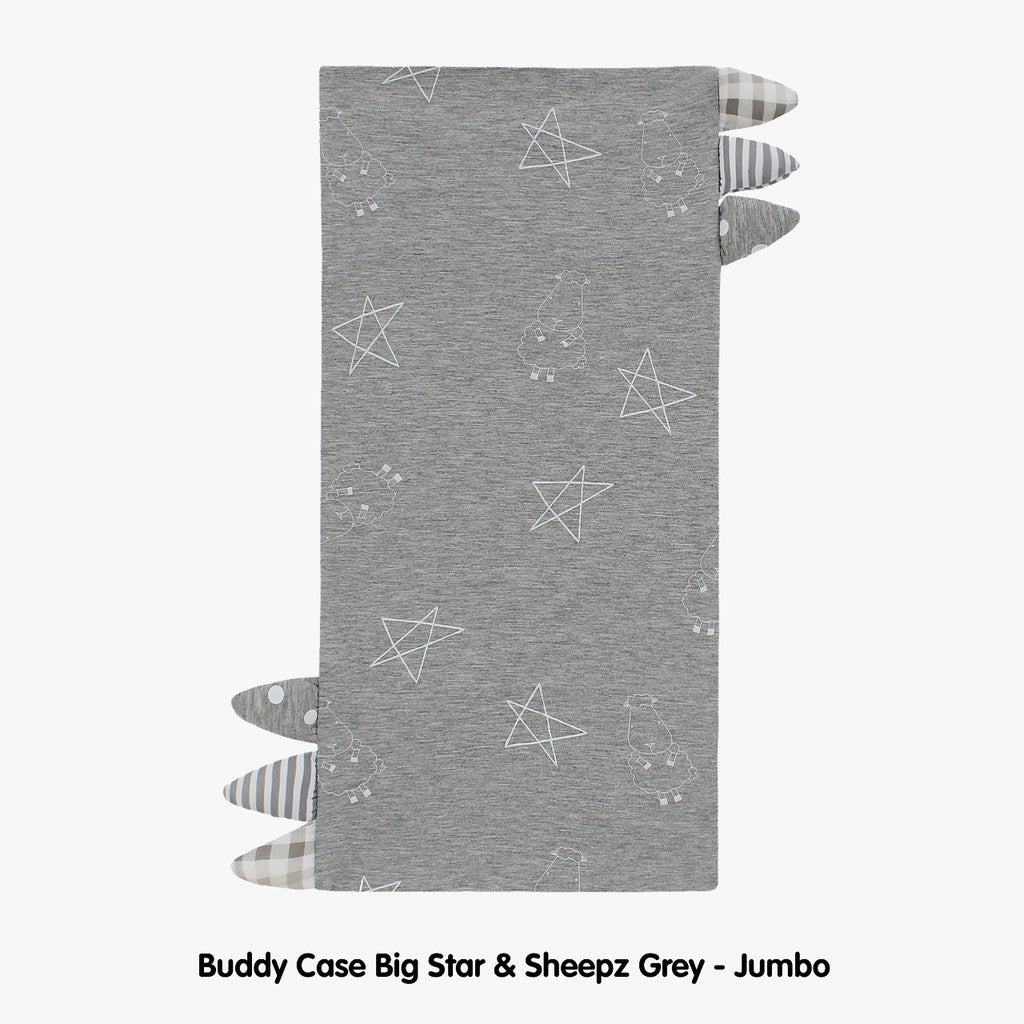 BedTime Buddy Case Jumbo Grey Baa Baa Sheepz / Sarung Bantal Jumbo Baa Baa Sheepz