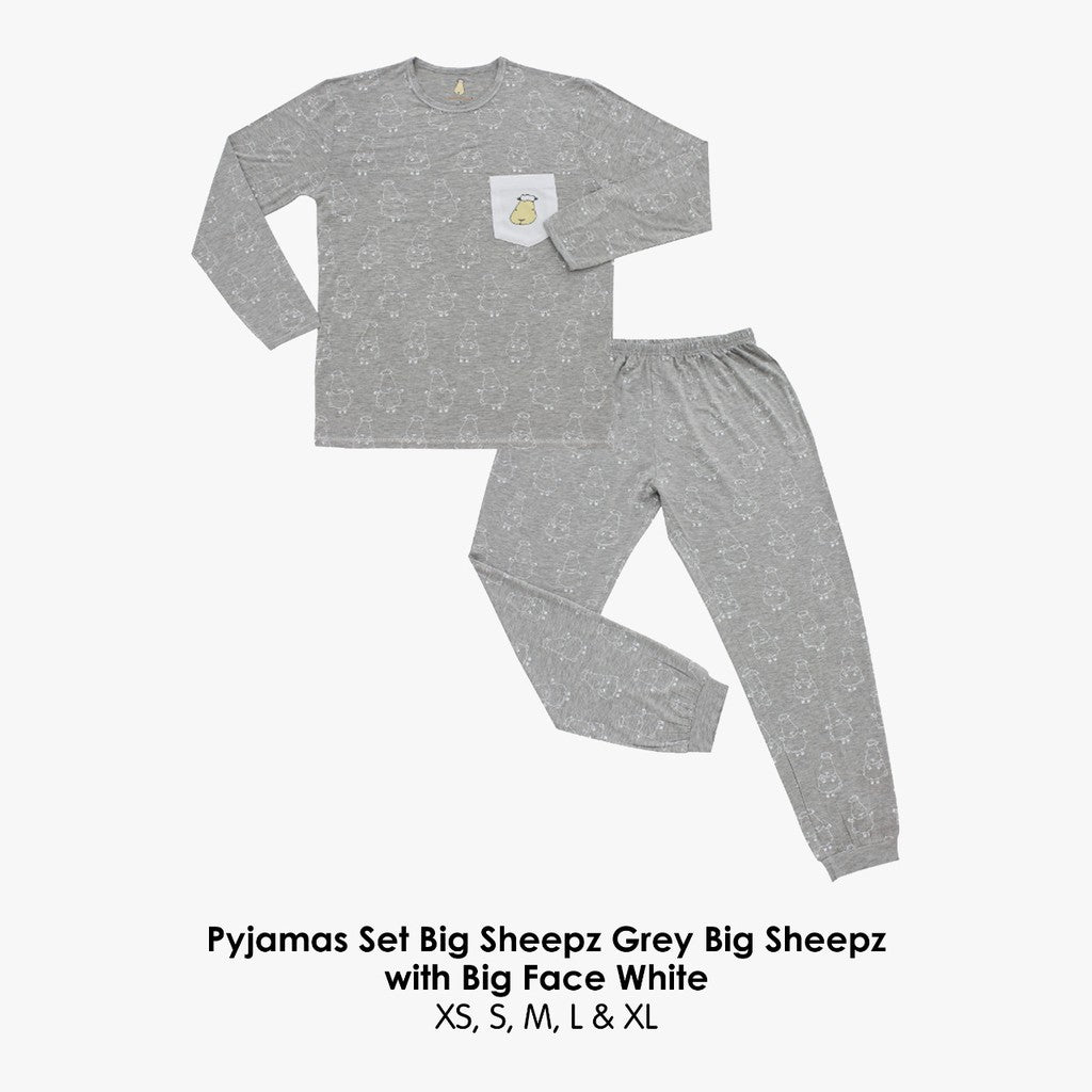 Pyjamas Set Big Sheepz Grey Pocket Baa Baa Sheepz / Pyjamas Dewasa