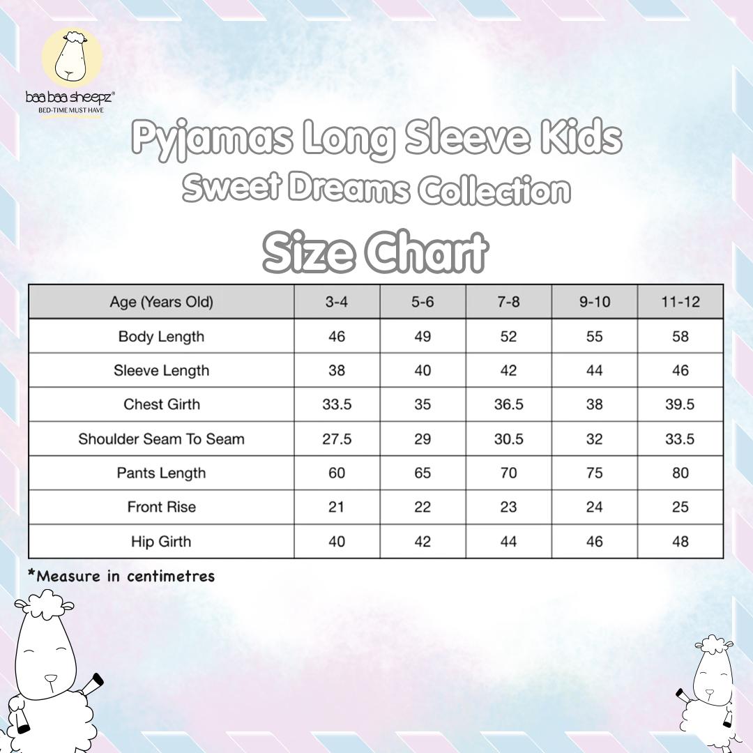 BBS Pyjamas Set Sweet Dreams Baa Baa Pink Blue Kids