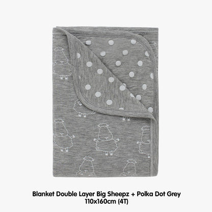 Double Layer Blanket Grey 4T 110X160CM Baa Baa Sheepz / Selimut Anak Baa Baa Sheepz