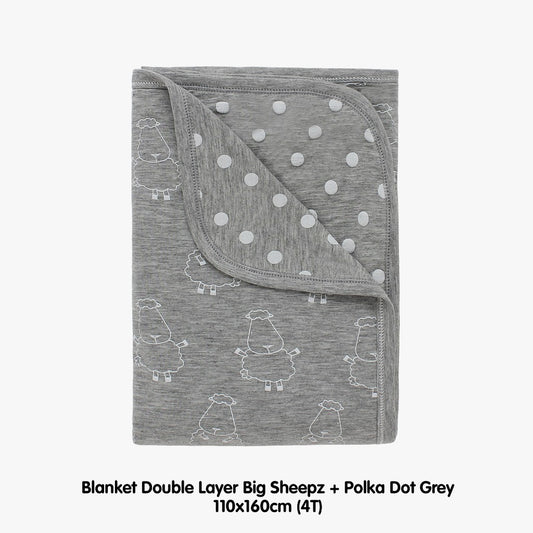 Double Layer Blanket Grey 4T 110X160CM Baa Baa Sheepz / Selimut Anak Baa Baa Sheepz