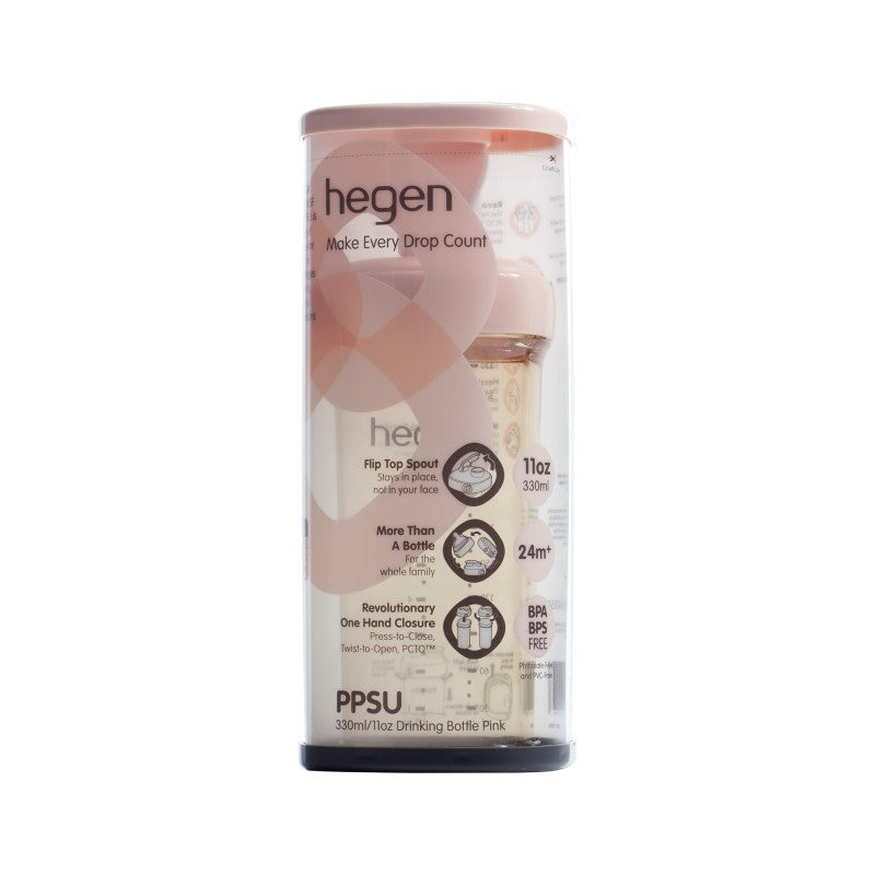Hegen PCTO™ 330ml/11oz Drinking Bottle PPSU Pink/Grey/Purple/Blue/Auburn available in 5 colours (24 months and above)