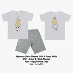 Pyjamas Set Front Back Sheepz White Baa Baa Sheepz / Pyjamas Dewasa Baa Baa Sheepz