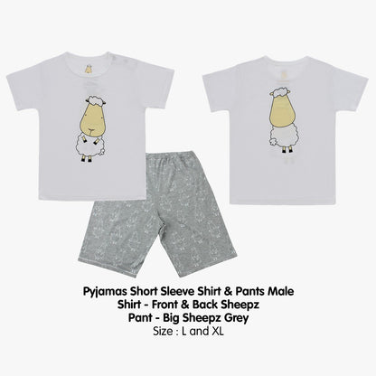 Pyjamas Set Front Back Sheepz White Baa Baa Sheepz / Pyjamas Dewasa Baa Baa Sheepz