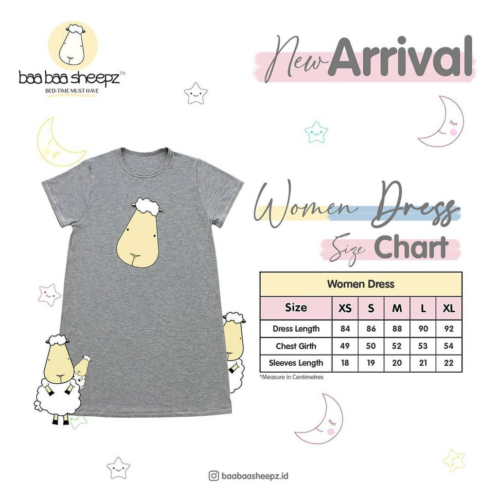 Dress Grey Baa Baa Sheepz / Dress Dewasa Baa Baa Sheepz